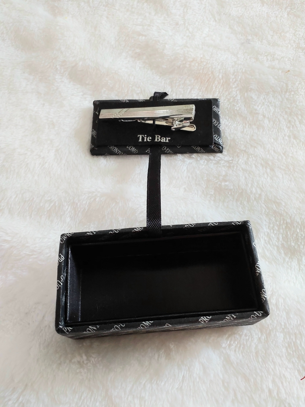 Pronto Uomo Silver Tie Bar Clip